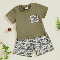 Ensemble de vêtements pour tout-petits garçons, imprimé camouflage d'été, 2 pièces, tenue douce et confortable, camouflage canard western, ensemble de vêtements pour bébé garçon