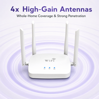 Routeur sans fil domestique N300 300 Mbps 2,4 GHz avec ports LAN/WAN 10/100 Mbps, prise en charge du micrologiciel multilingue et du mode répéteur AP