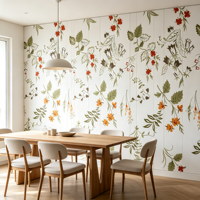 Panneau mural en marbre floral pour finition murale intérieure, à montage rapide et faible entretien