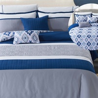 Para KOSMOS ropa de cama bordada de microfibra juego de edredón acolchado de 8 piezas 200TC estilo liso con 8 Uds uso doméstico edredón al por mayor