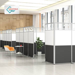 Cloison de séparation mobile de bureau de conception commerciale, cloison pliante <span class=keywords><strong>en</strong></span> mélamine <span class=keywords><strong>sur</strong></span> roues - Product Image 2