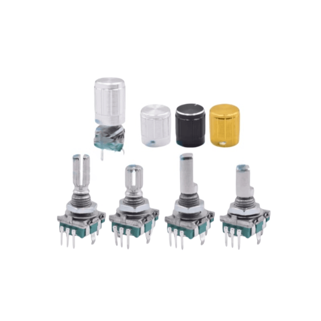 AI-KSEN EC11 Rotary Encoder Switch/digital Potentiometer plum Blossom Handle Half Axis D Axis 15MM 20MM 5-pin Hat