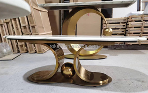 Mới Miễn Phí Di Chuyển Hình Bầu Dục Bên Bảng Sang Trọng Tùy Chỉnh Cao Cấp Đá Tấm Bàn Cà Phê Đặt Phòng Khách Hiện Đại Nghiên Cứu Bàn Trà - Product Image 2