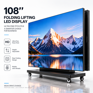 Pantalla LED Plegable Motorizada de 108 Pulgadas P0.9, Pantalla LED con Ruedas Elevables para Hoteles, Banquetes y Salones de Eventos Multifuncionales - Product Image 1