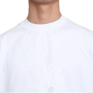 T-shirt Unisex Oversize Boxy in Cotone di Lusso, Spessa, a Girocollo, Lavorata a Maglia, Stile Hip Hop, Tinta Unita, Anti-Piega - Product Image 3