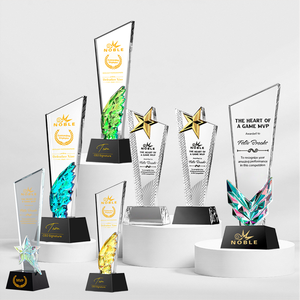 Celebrazione dell'anniversario aziendale del trofeo premio di cristallo Premium, nome inciso con encomio dei dipendenti Souvenir dipinti di moda - Product Image 6