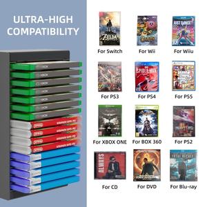 Tour de stockage de jeu multifonctionnelle ABS durable pour /// pour support de stockage de CD/DVD/contrôleur noir - Product Image 4