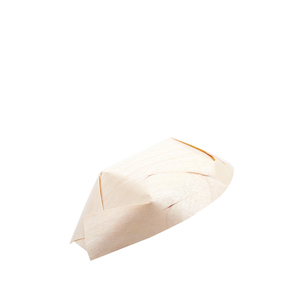 Piatto in Legno a Forma di Barca 140x80 mm per Aperitivi, Piatti Salati e Antipasti Rapidi - Product Image 4
