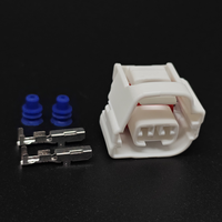 DJ70250A-2.2-21 Connecteur d'injecteur de carburant 2 broches en cuivre étanche IP67 12V 15A, Fiche femelle pour faisceau de câblage automobile avec bornes de câblage