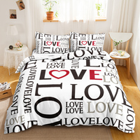 Parure de lit personnalisable avec nom imprimé, motif rose rouge amour mariage, 100% polyester, 400 fils/cm², literie écologique