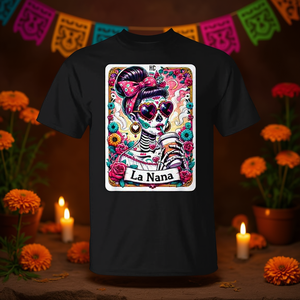 Camiseta Mexicana con Diseño de Esqueleto de Mamá Latina, Día de Muertos, La Nana - Product Image 3