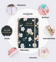 Vente en gros d'échantillon gratuit personnalisé Agenda à couverture rigide 2024 2025 Agenda hebdomadaire mensuel à spirale Journal Planner Notebook