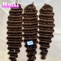 Extensiones de Cabello Humano Tejidas a Crochet con Ondas Profundas de Colores, Cabello Virgen Pre-Separado, Fácil de Instalar para Mujeres Negras