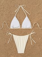 TW 2026 Traje de Baño de Dos Piezas para Mujer, Diseño Personalizado con Cuentas 3D, Sexy, de Cintura Baja, Ropa de Playa