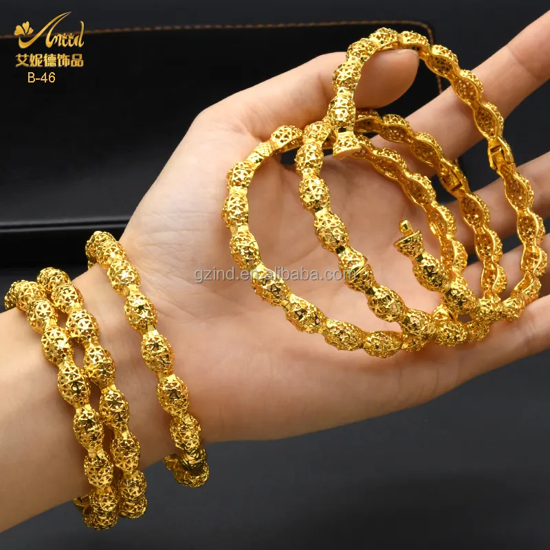 18K Chunky 14K Gold Religious Jewelry Bangle Golden Bracelet For Women