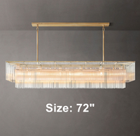 Lustre de plafond créatif et décoratif en laiton de style américain pour hôtel, grande suspension lumineuse d'intérieur à haute luminosité avec abat-jour rond en verre