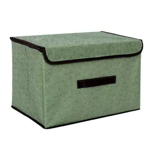ファブリック収納ボックス収納ボックス & ビン食品容器長方形韓国蓋アップリケ不織布動物で取り外し可能