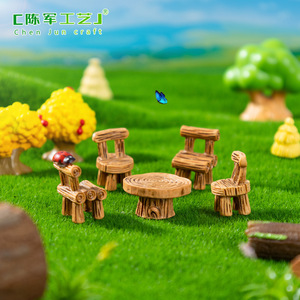 Mesas, sillas, bancos, figuras de zorros pequeños, accesorios decorativos para paisajismo de jardín, miniaturas de micro-terrenos, estilo retro Weij - Product Image 2