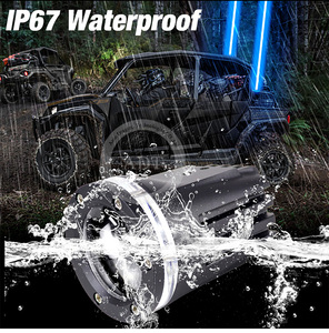 Feux LED RGBW sans fil Whipless Whip Lights Spot Beam avec antenne, interrupteur et télécommande, feux Alien pour Polaris Can-Am Maverick X3 SXS Truck - Product Image 6