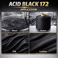 Colorant textile noir acide premium 172, noir neutre LD pour tissus en nylon, laine et soie