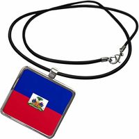 Vente en gros personnalisé Carte du pays Drapeau Collier Haïti Haïtien en acier inoxydable Mode Carte Drapeau Pendentif Collier