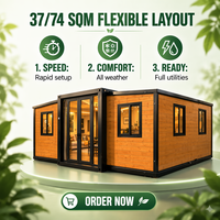 Casa Contenedor Expandible de Doble Ala de 20 pies, Estilo Contemporáneo, con Diseño de Tornillos Invisibles, para Alquiler en Sitios de Glamping de Lujo