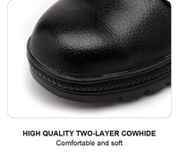 Bottes de Sécurité de Travail pour Hommes Automne Hiver, Tige en Cuir Véritable, Antidérapantes en PU, Embout en Acier, Semelle Intérieure en Caoutchouc