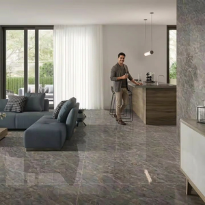 Perlato Nero กระเบื้องเซรามิกเคลือบเงาเต็มตัวหรูหราขนาด60x120ซม. กระเบื้องเคลือบเงาลายครามหินอ่อนกระเบื้องปูพื้นสำหรับกลางแจ้ง - Product Image 1