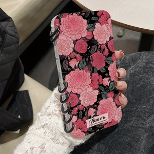 Étui de livre en TPU à motif de Rose rose scintillant Transparent pour iPhone 16 Pro 15 <span class=keywords><strong>Plus</strong></span> 14 Promax avec poignée de téléphone de conception de dessin animé - Product Image 3