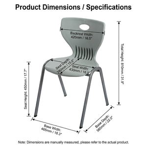 Chaise d'école empilable ergonomique en plastique PP avec cadre en acier de 1,2 mm pour salle de classe, formation, <span class=keywords><strong>collège</strong></span> - Product Image 6