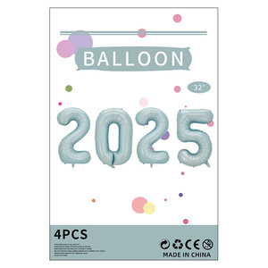Decorazione per feste di <span class=keywords><strong>capodanno</strong></span> fornisce palloncino 2025 digitale con copertina rigida in carta set in alluminio palloncino - Product Image 3