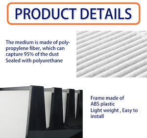 Filtre à air en plastique ABS haute efficacité V BANK H13 H14 avec noyau en fibre de verre HEPA, nouveaux composants applicables à l'industrie et à l'agriculture - Product Image 6