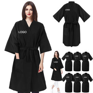 Bata de Salón de Alta Calidad con Logotipo Personalizado, Impermeable, para Peluquería, Spa, Kimono para Clientes, Capa de Peluquero de Manga Corta - Product Image 1
