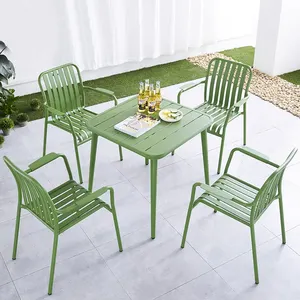 Hot Outdoor Dining Set Aluminum Chair Patio Chair Outdoor Furniture Mental Table And Chairs Garden Furniture Metal Modern