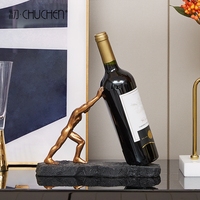 Porte-bouteille de vin nordique personnalisé, en Bronze, Figurines Miniatures, Kawaii, accessoires de décoration pour la maison, bureau