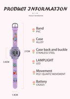 Bestseller Chronograph LED Sportuhr für Jungen im Alter von 3-15 Jahren Kinder-Kalender Digitale Wasserdichte Cartoon-Uhr für Mädchen