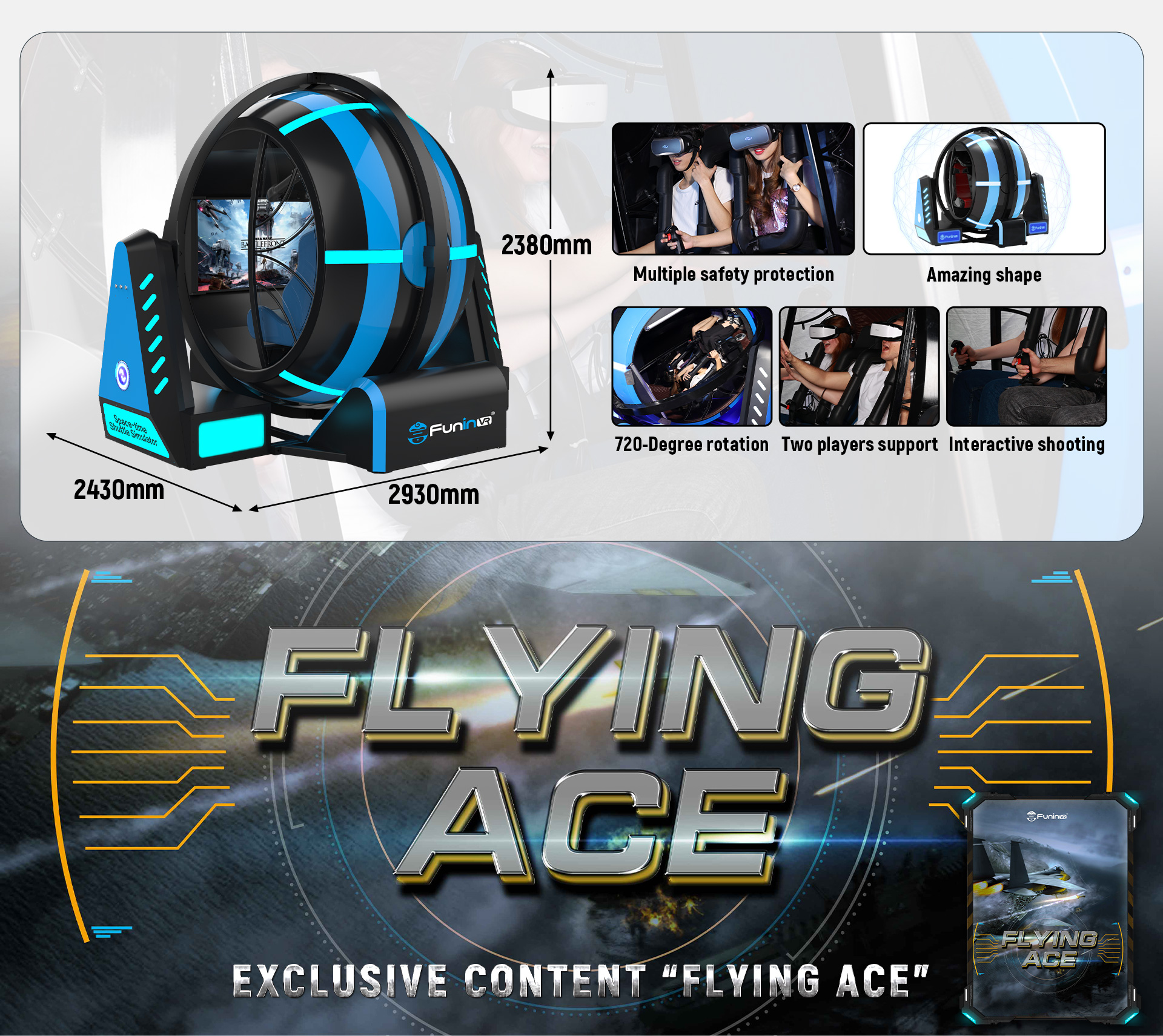 Amusement Park 9D Virtual Reality Simulator 720 Degree Vr Zone Game Machine