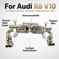 Sistem Knalpot Valvetronic Catback OEM dari Paduan Titanium untuk Audi R8 V10 5.2L 2010-2013, Peredam Suara Performa Tinggi, Upgrade Suara Racing