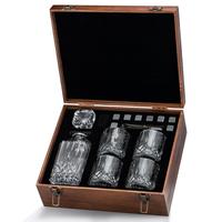 Vaso de whisky y decantador Juegos de regalos personalizados Decantador de whisky cuadrado de cristal transparente para vino Licor Whisky Cóctel Regalo