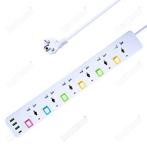 Nuevo enchufe eléctrico de 5 CA con interruptor 10A tira de alimentación de corriente nominal para oficina en casa Reino Unido/enchufe de la UE estándar 3/4/5/6 vías - Product Image 6