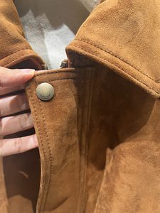 Giacca in Pelle e Cashmere Retrò per Donne, Giacca in Vera Pelle Scamosciata, <span class=keywords><strong>Cappotto</strong></span> in Pelle da <span class=keywords><strong>Donna</strong></span> - Product Image 4