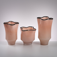 Vase en verre rose irrégulier RYLAVA pour culture hydroponique, design moderne, décoration de table pour mariage, maison, bureau, logo personnalisé OEM/ODM