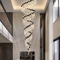 Magnifique Lustre LED Rotatif en Cristal pour Villa, Style Moderne et Simple, Idéal pour Hôtel, Salon, Duplex, et Éclairage d'Escalier