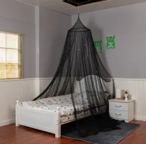 Hanging Easy Set Up Growing In The Dark Firefly Concial Black Mosquito Net Bed Canopy