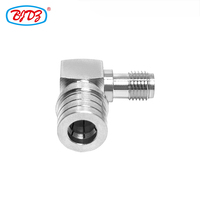 Adaptateur coaxial RF en laiton à angle droit de 90 degrés, connecteur mâle QMA vers prise femelle SMA, fourni par l'usine