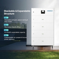 VoltaNest Mobile Hybrid Grid Stackable 48kWh 80kWh 64kWh 30kWh Système de stockage d'énergie solaire tout-en-un pour la maison avec PCS 12kW