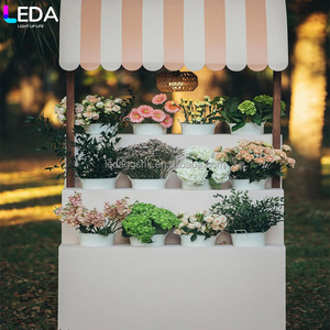 LEDA Support de fleurs en acrylique rose clair pour décoration de mariage et de fête, conçu en usine, vente chaude - Product Image 2