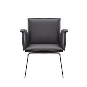 Chaise de bureau pivotante de luxe moderne en cuir PU pour mobilier de conférence sans roulettes - Product Image 6