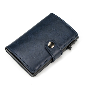Casekey Custom Logo Slim Minimalist Pu Leather Pop up Mechanic <b>Wallet</b> RFID Blocking Smart Credit Card <b>Holder</b> for Men Women - Product Image 3