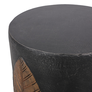Outdoor Lightweight Concrete Side <b>Table</b> Copper Leaf Design Garden <b>Patio</b> Furniture - Product Image 6